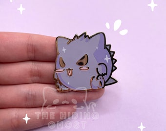 Ghost Poke-Cat Gengar Enamel Pin | Spooky Pin | Kawaii Pin | Pastel Pin | Enamel Pin | Hard Enamel Pin | Skull Pin | Pastel Goth