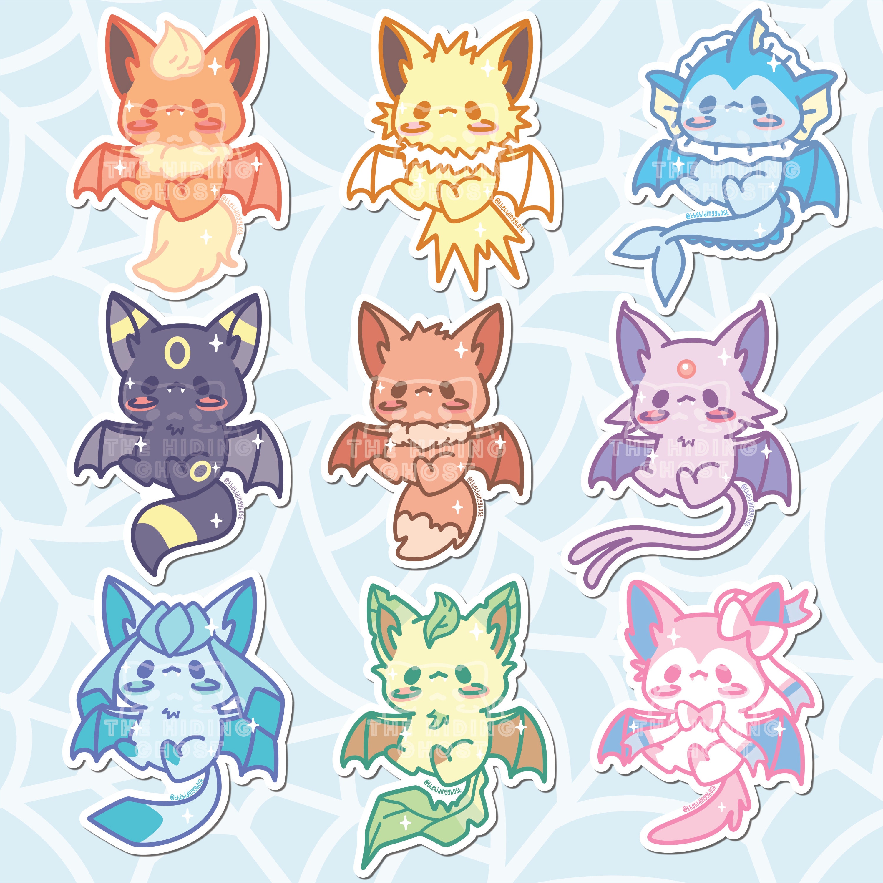 Popsicle Eeveelution Stickers – buttonsbykay