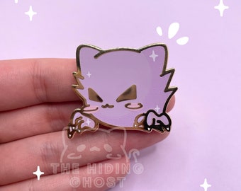 Ghost Poke-Cat Haunter Enamel Pin | Spooky Pin | Kawaii Pin | Pastel Pin | Enamel Pin | Hard Enamel Pin | Skull Pin | Pastel Goth