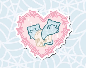 Heart Barbed Wire Sticker | Kawaii Sticker | Laptop Sticker | Die Cut Sticker | Water Bottle Sticker | Spooky Sticker |
