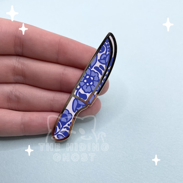 Ceramic Knife Enamel Pin | Spooky Pin | Kawaii Pin | Pastel Pin | Enamel Pin | Hard Enamel Pin | Skull Pin | Pastel Goth