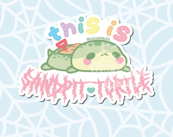 Sandpit Turtle Sticker | Kawaii Sticker | Laptop Sticker | Die Cut Sticker | Water Bottle Sticker | Spooky Sticker |