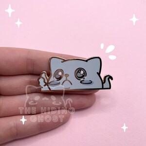 Mance Cat Ghost Enamel Pin | Spooky Pin | Kawaii Pin | Pastel Pin | Enamel Pin | Hard Enamel Pin | Skull Pin | Pastel Goth