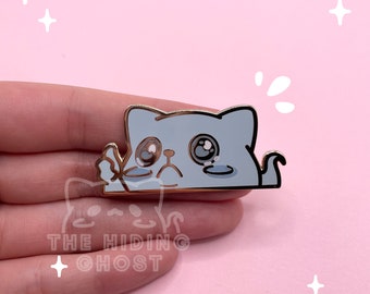 Mance Cat Ghost Enamel Pin | Spooky Pin | Kawaii Pin | Pastel Pin | Enamel Pin | Hard Enamel Pin | Skull Pin | Pastel Goth