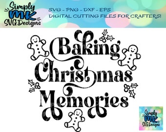Kerstherinneringen bakken SVG - Kerst pannenlap svg - png- eps- dxf - Bakhanddoek svg - Kerst Bakbak snijvijl - Bakgesneden vijl
