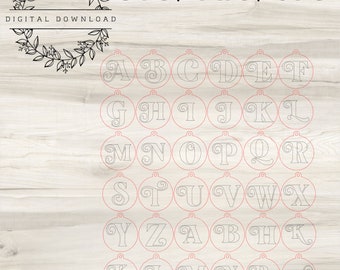 Initials with Glyphs Keychain Digital File