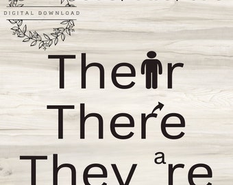 Their, There, They're Grammar Digital File