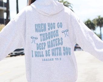 Bow Christian Sweatshirt Back Print Hoodie Pink Christian Hoodie Trendy Christian Hoodie Jesus Clothes Sweater Christian Merch