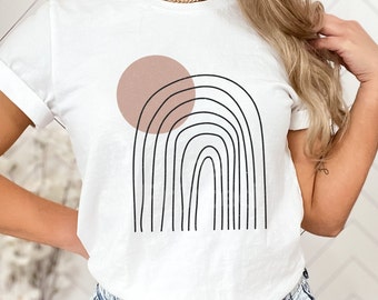 Boho Abstract TShirt Boho Graphic Tshirt Minimalist TShirt Boho Women's Tee Modern Boho Tshirt Abstract Art Tshirt Boho Rainbow Tee