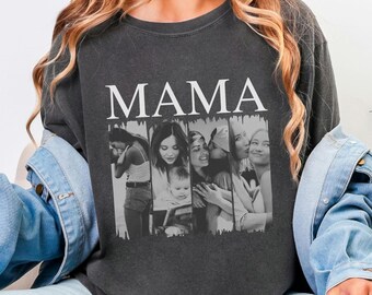 Camiseta personalizada con foto para mamá, camiseta vintage personalizada, regalo de cumpleaños, Día de la Madre, colores cómodos, regalos para mamás primerizas, camiseta con foto para niños