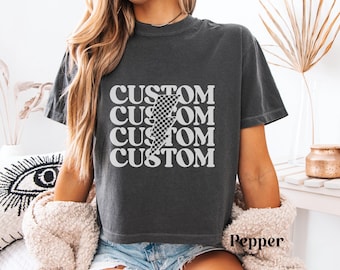Custom Text Cropped Top Personalized Crop Tops Comfort Colors Boxy Tees Customized Cropped Tshirt Y2k Crop Top Boxy Tee Custom Womens Top