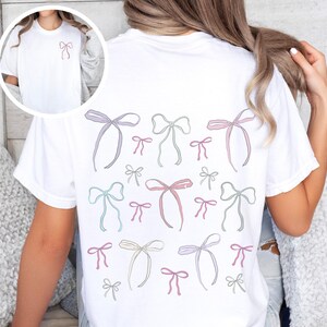 Coquette Bow Shirt Cute Pink Bow Shirts Trendy Balletcore Shirt Girly Bow Shirts Bow Tee Shirt Comfort Colors Social Club Tee