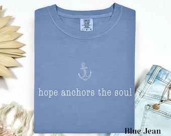 Camiseta cristiana con anclas de esperanza, colores reconfortantes, camisetas religiosas para mamás
