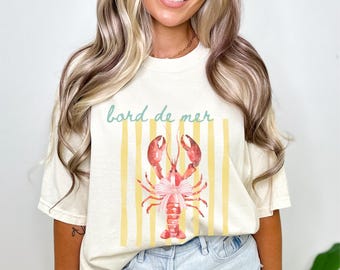 Coastal Graphic Tees Lobster Aesthetic Shirt Comfort Colors Coconut Girl Oceancore Tshirt Nautical Beach Preppy Clothes Surf Shirts