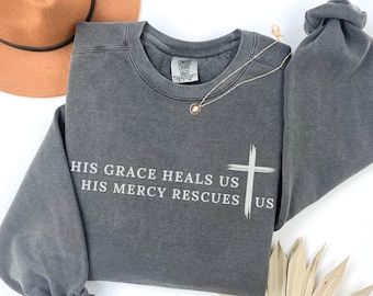 Minimalist Christian Sweatshirts Comfort Colors Religious Clothes Worship Sweatshirt Christian Clothes Bible Verse Sweater Jesus Crewneck