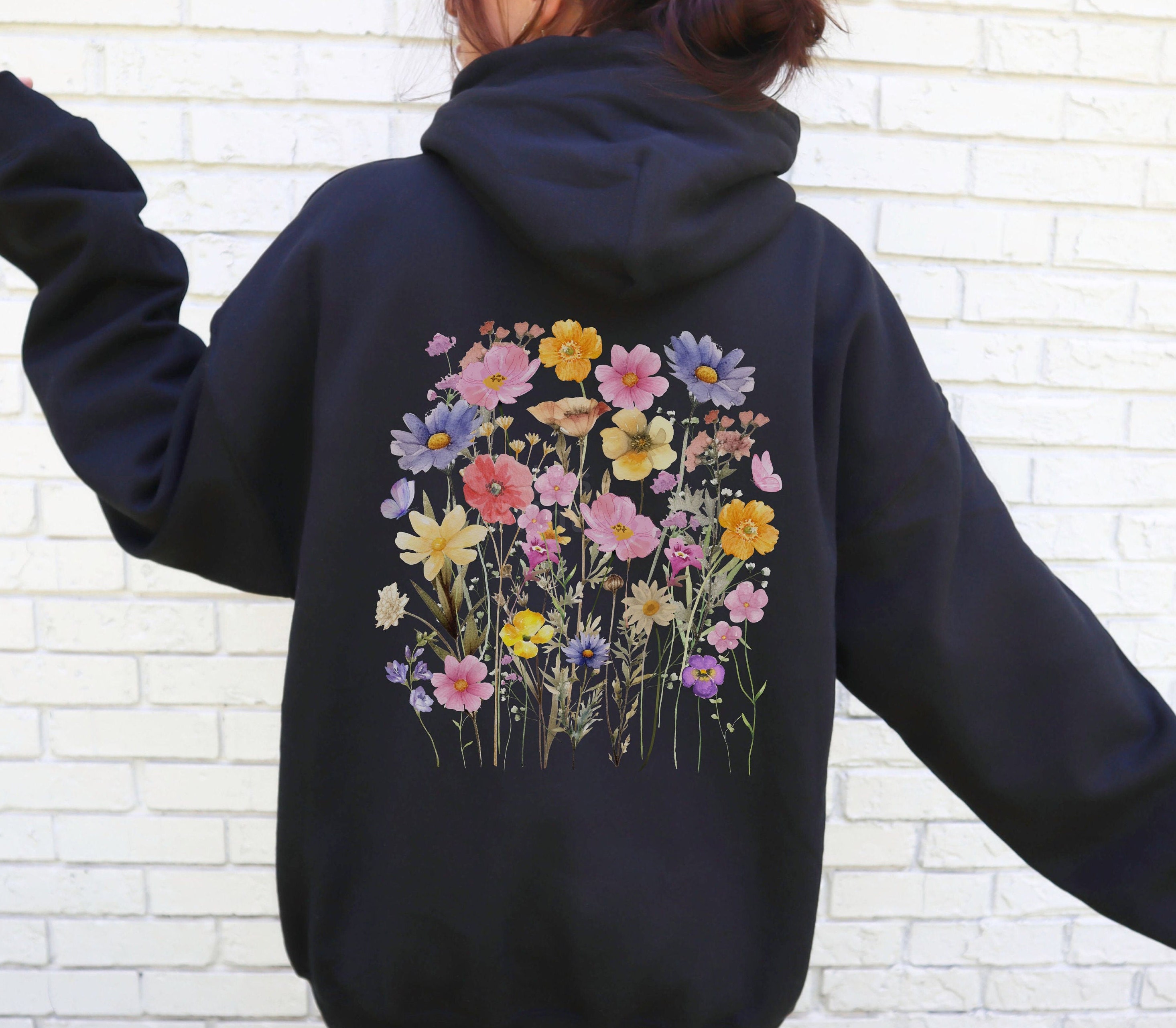 トップス Flowers on Body Pull-Over Sweat Hoodie Flowers on Body Pull-Over Sweat Hoodie / Gray×Black（11月