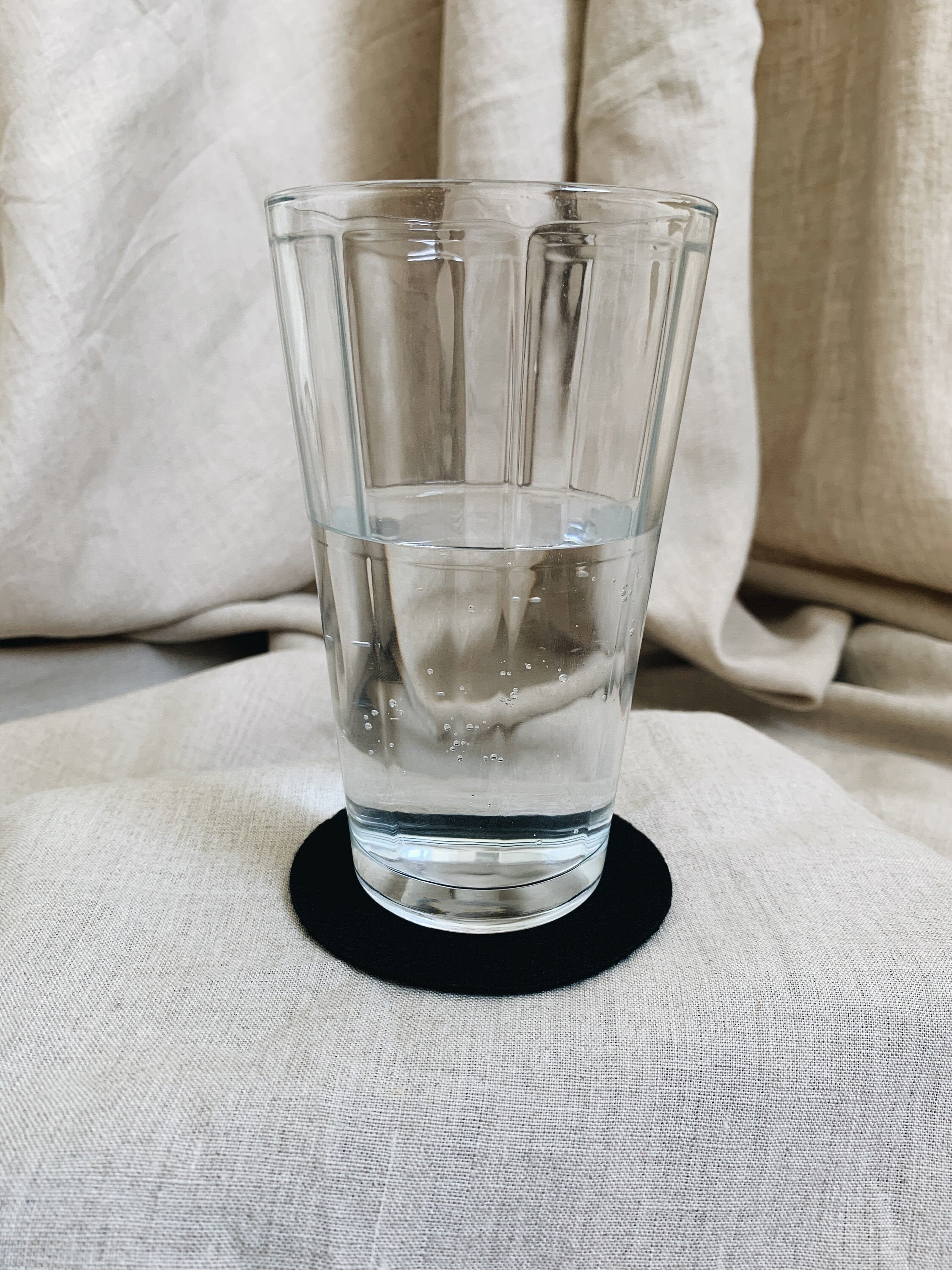 Set of 6 Drink Coasters Black Round Drink Coaster With Dots Etsy