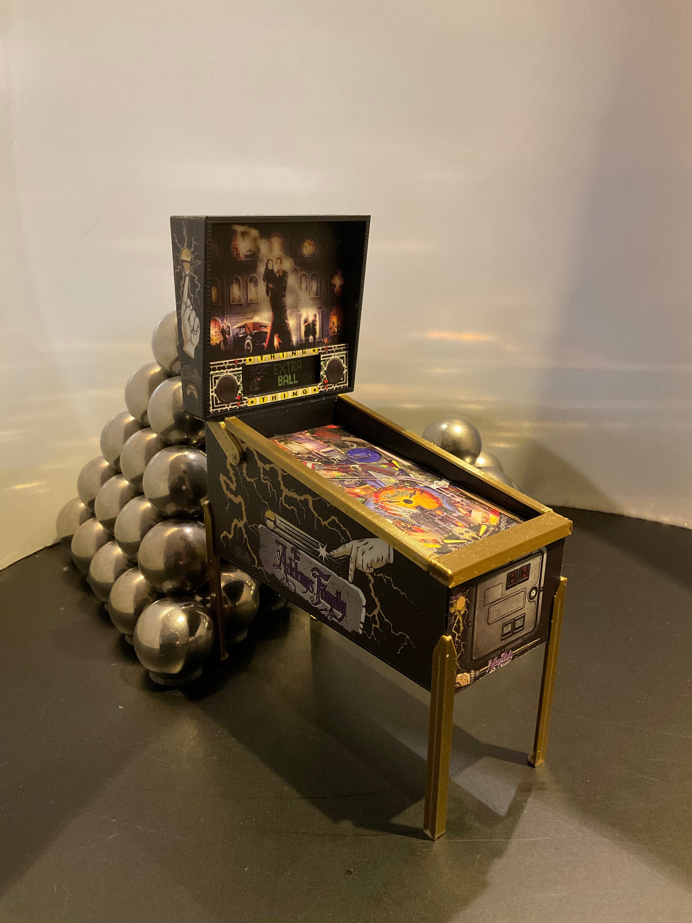 Adams Family Gold Mini Pinball / Xmas Ornament