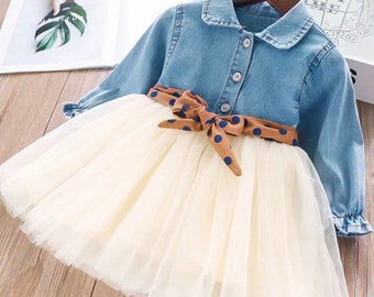 baby girl denim dress with tutu