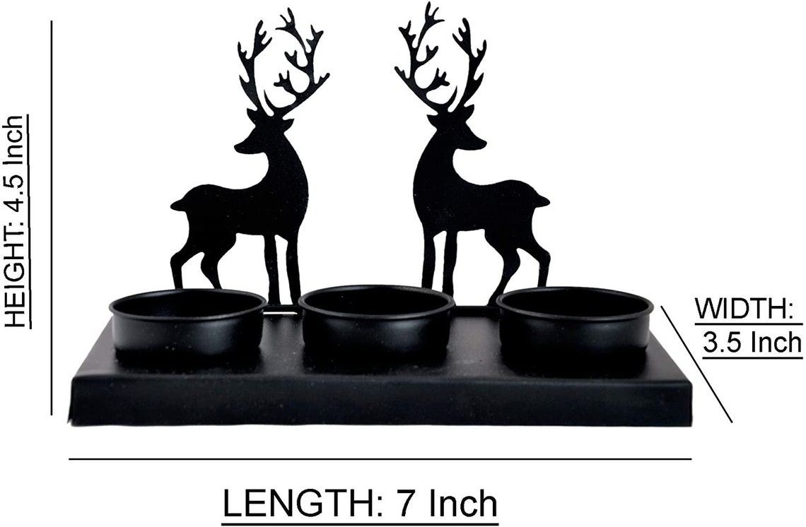 Metal Reindeer Tea Light Candle Holders Christmas Decorations Etsy