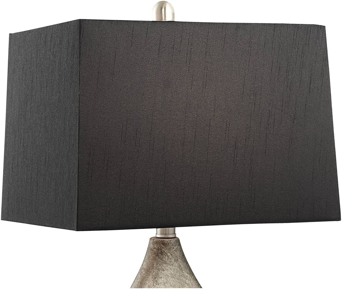 Set of 2 Modern Table Lamps Black Rectangular Shade for Etsy