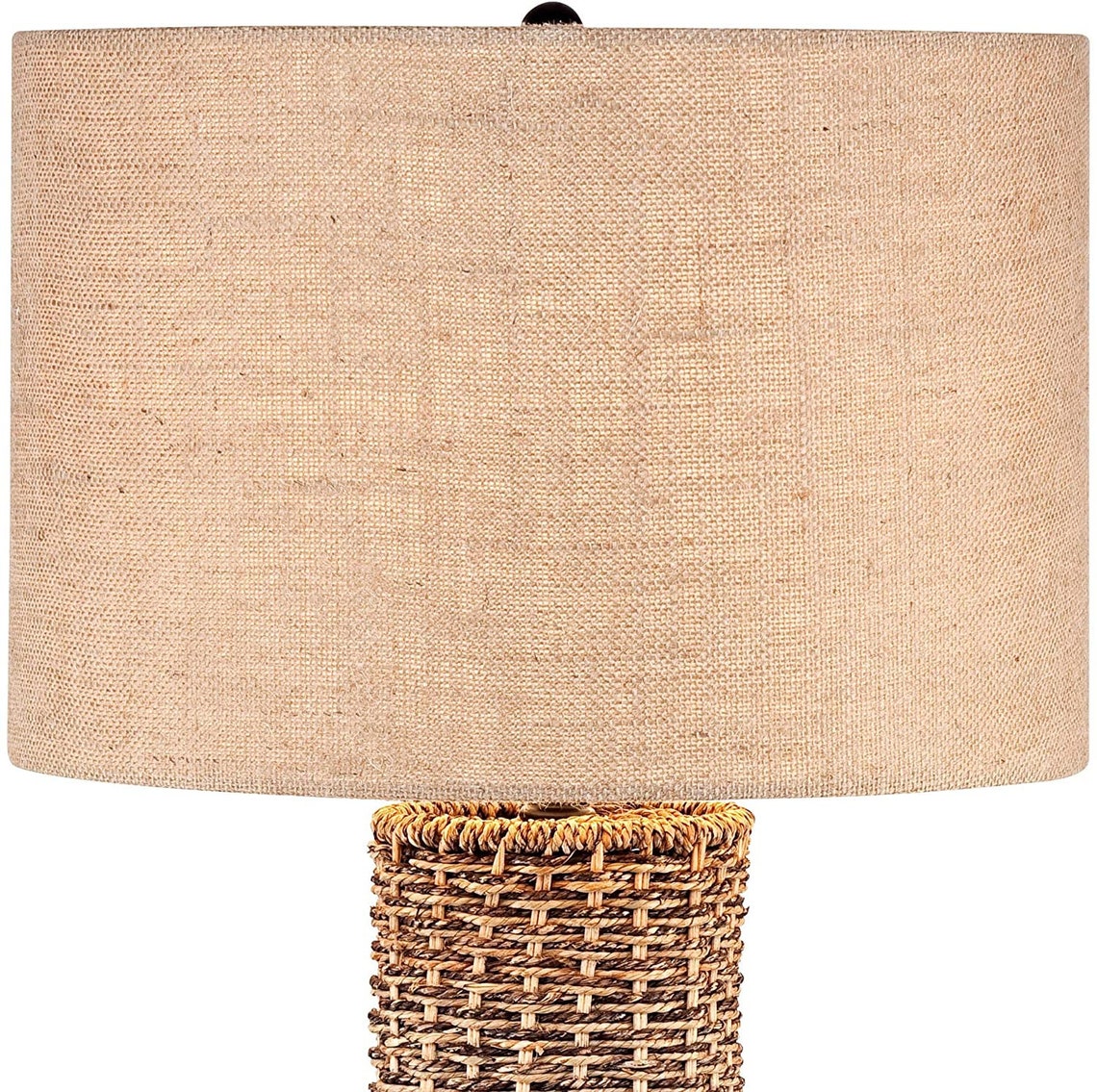 Traditional Table Lamp Woven Seagrass Burlap Drum Shade for Etsy