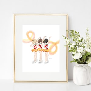 DIGITAL DOWNLOAD: Rockette Dancers Printable, PDF illustration, Instant download