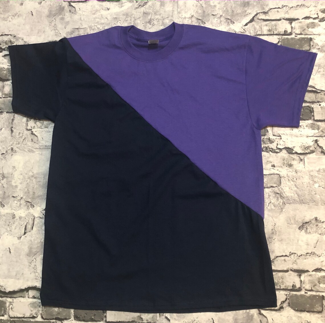 Duo color right to left half and half tshirt Etsy