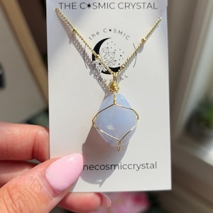 Blue Lace Agate Necklace / Peace & Tranquility / Throat Chakra / Expression and Communication / Calming and Soothing
