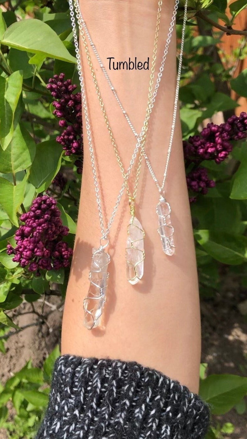 Clear Quartz Reiki Infused High Vibrational Energy Necklace / Amplifies Intentions / Clear Communication / Enhances Growth Awareness image 6