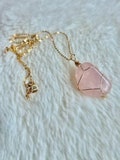 Rose Quartz Crystal Necklace / Harmonizes Relationships / Radiates Universal Love / Handmade & Reiki Infused