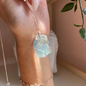 Fluorite Raw Crystal Necklace / Peace & Tranquility / Stabilizing Energy / Neutralizes Negative Energy / Increase Focus