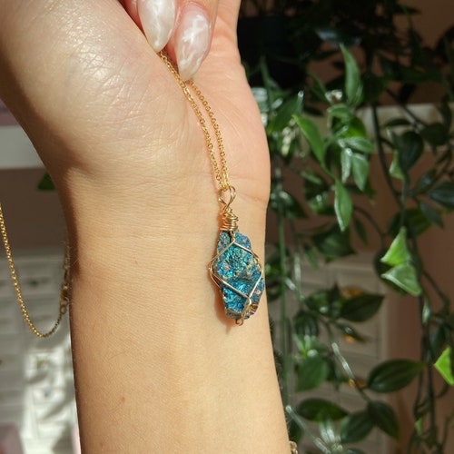 Chalcopyrite Peacock Ore Bornite Small Crystal Stone Necklace