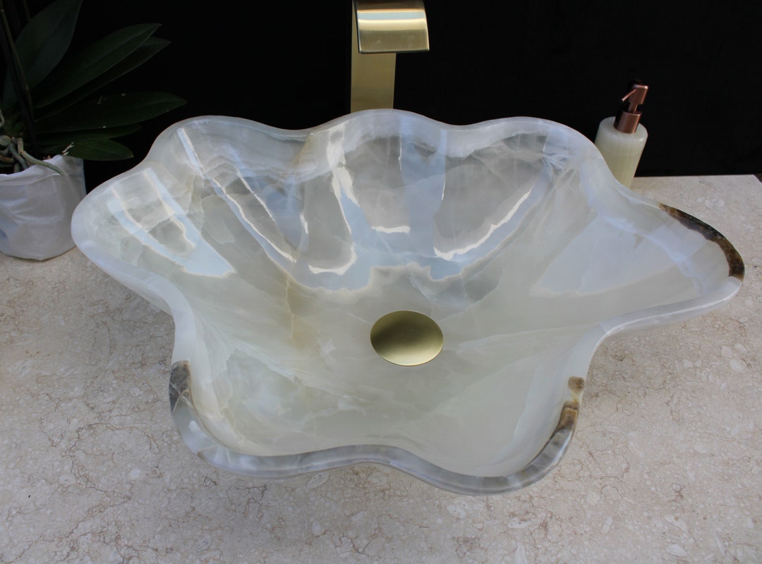 Crystal Onyx Stone Bathroom Vessel Sink Bathroom Vanity Sink Etsy