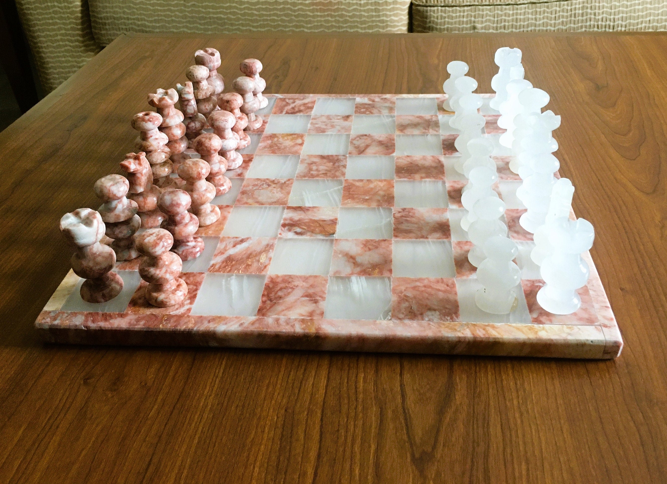 15 Pink Marble Chess Board Marble Chess Set Luxury -  Denmark