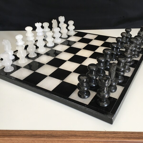 Stone Chess Set Etsy