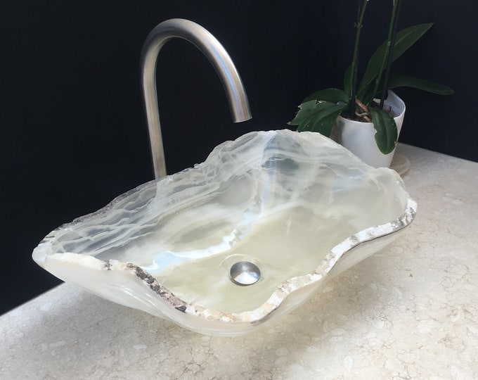 Crystal Onyx Stone Bathroom Vessel Sink Bathroom Vanity Sink Etsy
