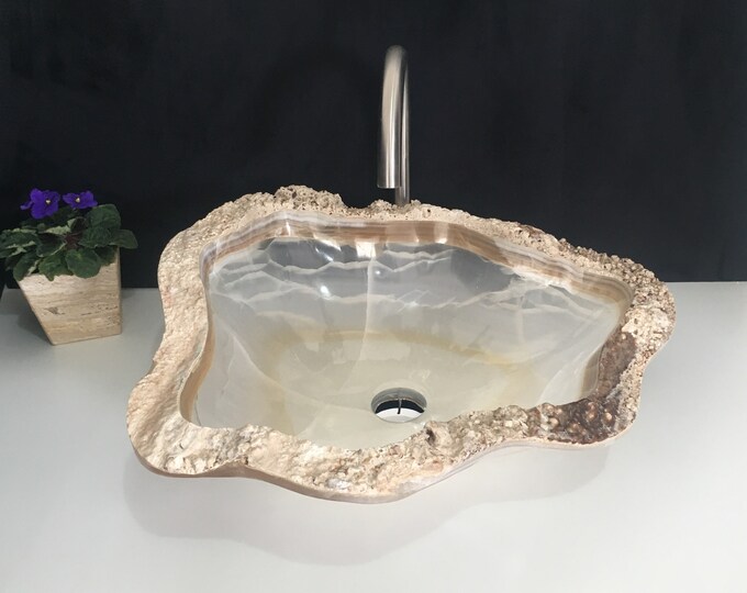 Crystal Onyx Stone Bathroom Vessel Sink Bathroom Vanity Sink Etsy