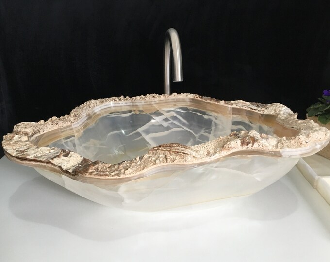 Crystal Onyx Stone Bathroom Vessel Sink Bathroom Vanity Sink Etsy