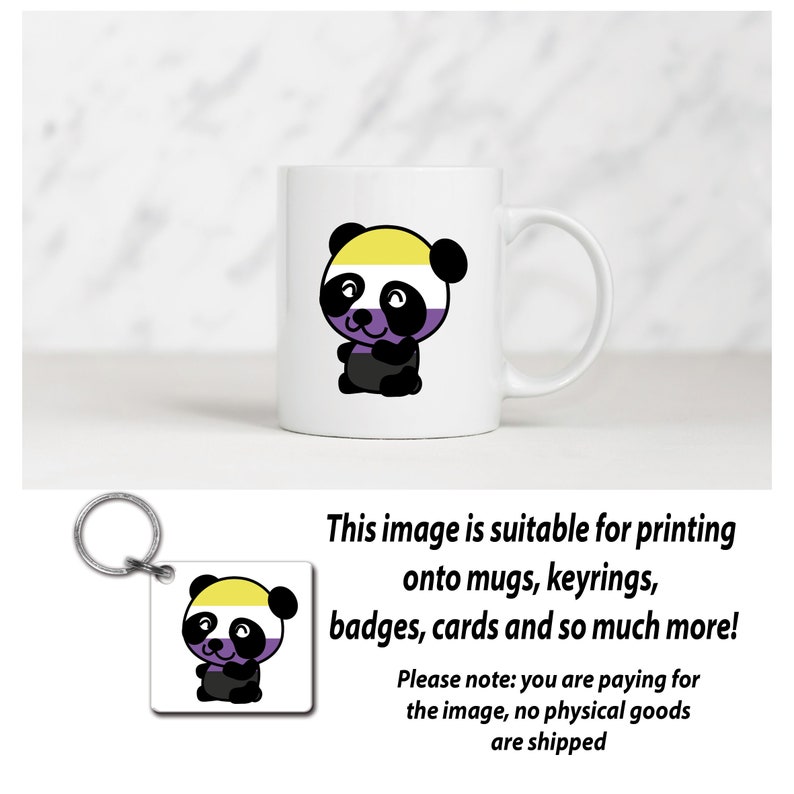 Nicht binäre Flagge Panda Bild digitale Download-Datei png ...