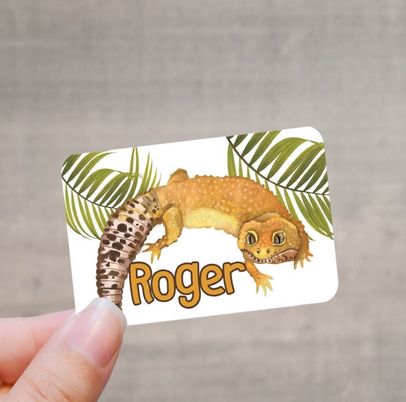 Leopard Gecko Personalised Nameplate Reptile Sign Enclosure Etsy