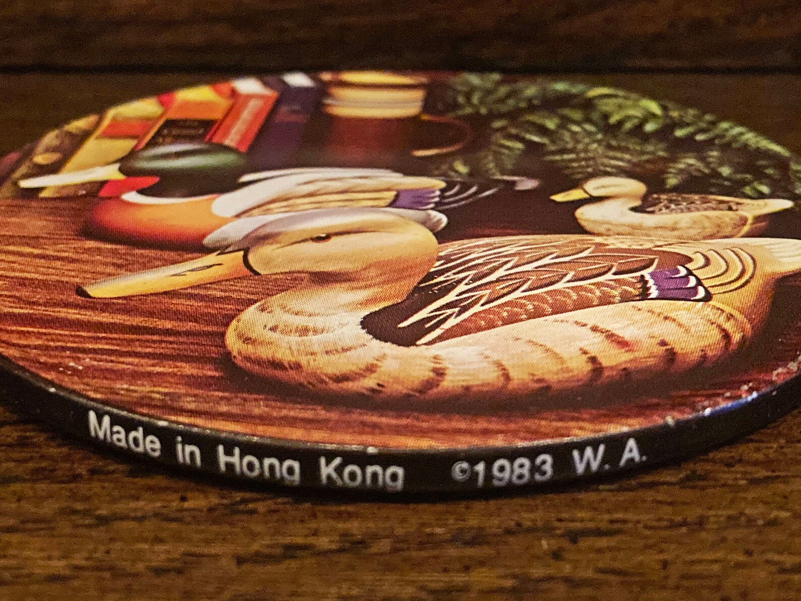 Set de 6 Vintage Duck Coasters Tin Pressed Over Cork Made In Etsy