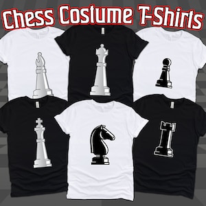 Chess Set Costume Shirts, Chess Piece Costume, Chess Board Costume, Matching Chess Pieces for Chess Club Party or Halloween