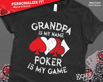 Personalized Name Playing Card Shirt - Unique Fun Gift for Poker, Blackjack, Bridge, Omaha, Spades, War, Old Maid, Go Fish Card Players