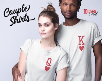 2 SHIRTS - King and Queen Matching Playing Cards Shirts | Matching Couple Shirts for Valentine's Day, Vegas Trip, or Just Because