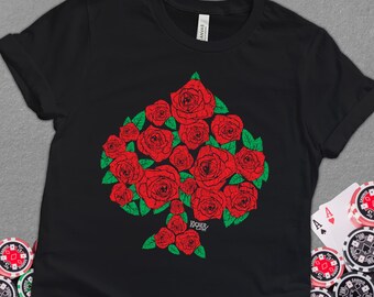 Rose Bouquet Spade Card Shirt: Texas Hold'em Poker Gift