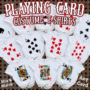 Deck of Cards Group Costume Shirts, Poker Outfit Cards Costume, Bridge Cards Costume, Matching Playing Cards for Casino Party, Team Costume