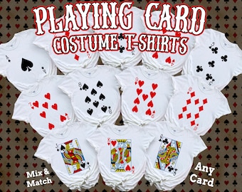 Deck of Cards Group Costume Shirts, Poker Outfit Cards Costume, Bridge Cards Costume, Matching Playing Cards for Casino Party, Team Costume