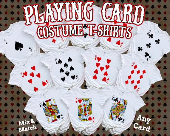Deck of Cards Group Costume Shirts, Poker Outfit Cards Costume, Bridge Cards Costume, Matching Playing Cards for Casino Party, Team Costume