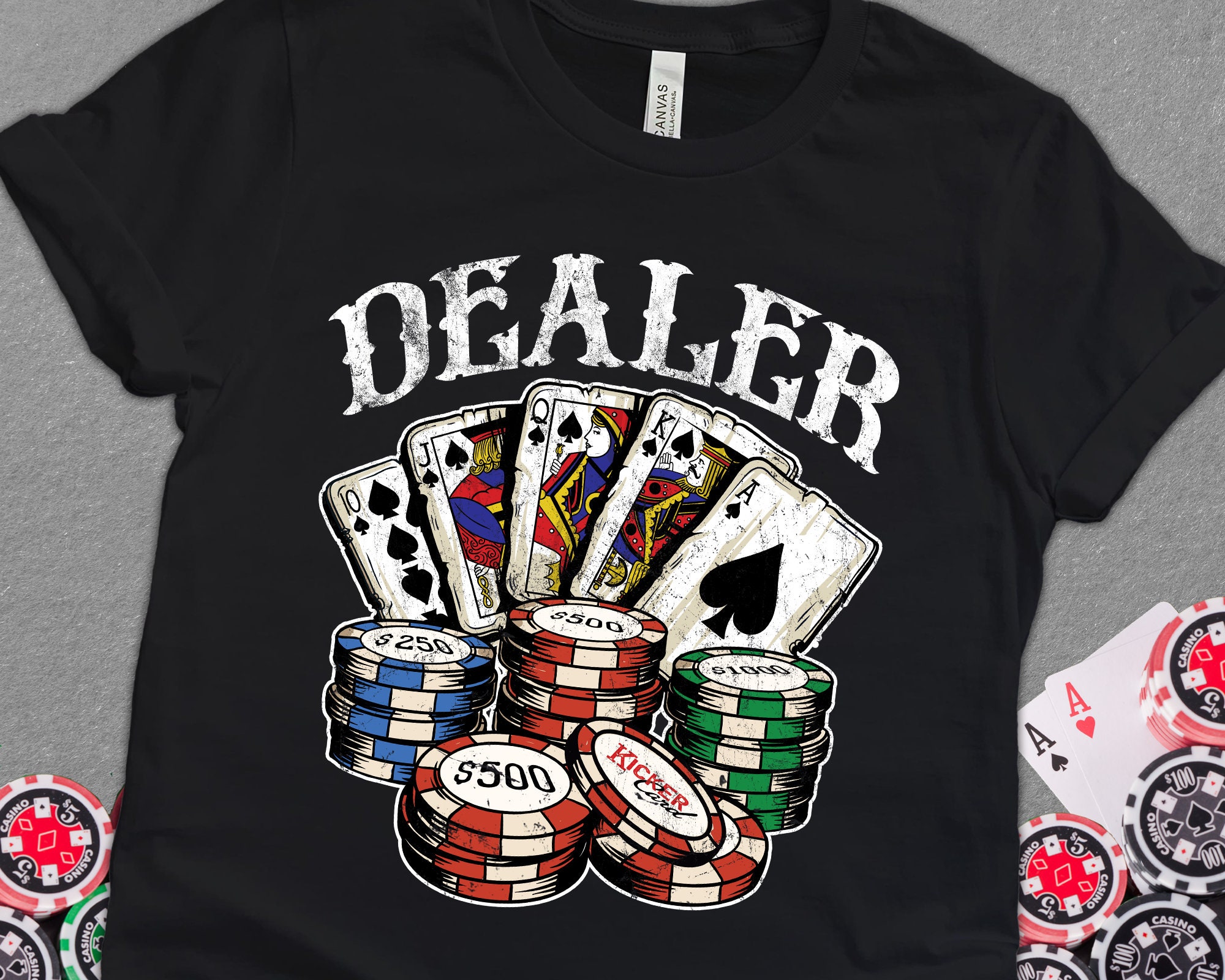 CHOCOOLATE★Retro Poker Card Loose Cotton T-Shirt CE3 CHOCOOLATE☆Retro Poker Card Loose Cotton T-Shirt CE3 Poker